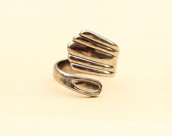 Silver Spoon Ring, Spoon Ring, Twist Ring, Silver Spiral Ring, Spiral Ring, Vintage Spoon Ring