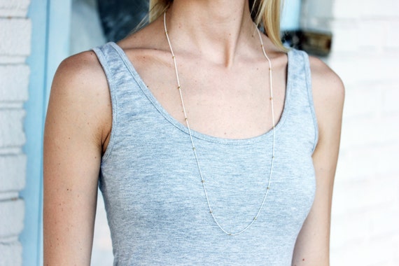 Long Chain Necklace, White Chain Necklace, Beaded Chain Necklace, Gold Chain Necklace, Long Gold Chain Necklace, Enamel Chain Necklace,