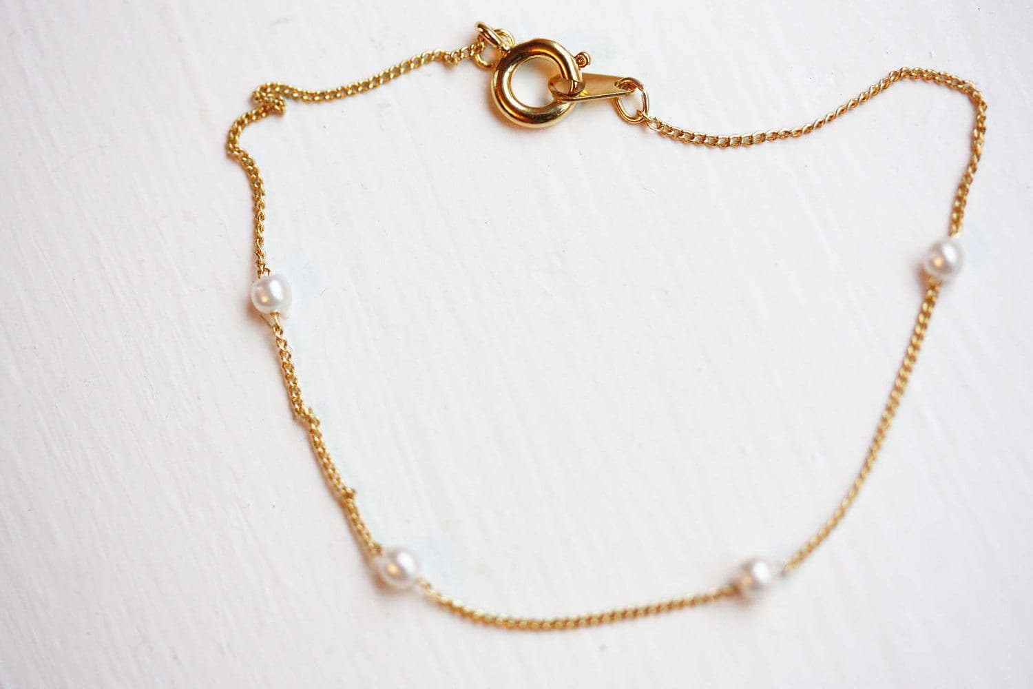 Pearl Chain Bracelet Gold Chain Bracelet Pearl Bracelet Etsy