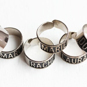 Silver Name Ring, Vintage Name Ring, Name Ring, Adjustable Silver Ring, Monogram Ring, Initial Ring, Vintage Silver Ring, More Names in Shop image 3