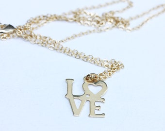 Love Charm Necklace, Love Necklace, Gold Charm Necklace, Enamel Necklace, Gold Charm, Necklace, Gold Necklace, Heart Necklace