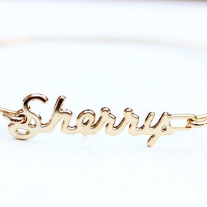Sherry Name Bracelet Gold, Name Bracelet, Vintage Name Bracelet Gold, Vintage Name Bracelet, Gold Bracelet, Vintage Bracelet