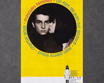 MASCULIN FÉMININ — Rare Vintage 1998 Japanese Chirashi Movie Poster