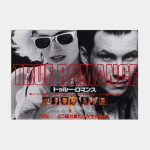 TRUE ROMANCE: póster de película japonesa Chirashi de 1993, muy poco común