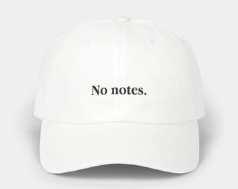 The Original NO NOTES Baseball Cap (Black Embroidery)