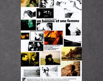 RARE Un Homme et Une Femme — Vintage 1994 Japanese Chirashi Movie Poster (A Man and a Woman)