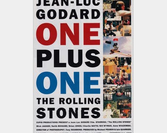 Jean Luc Godard's One Plus One (Sympathy for the Devil) — Rare Vintage 1996 Japanese Chirashi Movie Poster