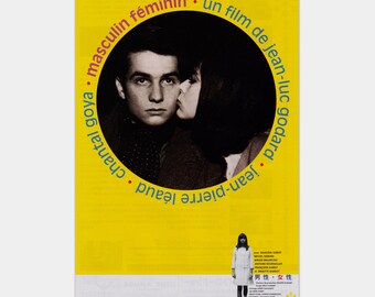 MASCULIN FÉMININ — Rare Vintage 1998 Japanese Chirashi Movie Poster