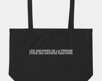 Les Archives De La Presse Embroidered Cotton Magazine Bag