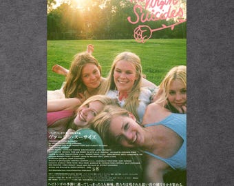 THE VIRGIN SUICIDES — Rare Vintage 2000 Japanese Chirashi Movie Poster Sofia Coppola and Kirsten Dunst