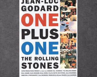 Jean Luc Godard's One Plus One (Sympathy for the Devil) — Rare Vintage 1996 Japanese Chirashi Movie Poster
