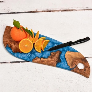 Resin & Olive Wood Charcuterie Board,  Wooden Cutting Board, Cheese Board, Chopping Board, BBQ Board, Gift for her, Christmas Gifts