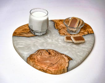 Resin and Olive Wood Charcuterie Board,  Wooden Cutting Board, Epoxy Serving Board, Serving Platter, New Home Gifts, Christmas Gifts