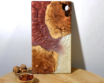 Resin Charcuterie Board, Epoxy & Olive Wood Charcuterie Board, Unique Cutting Board, Unique cheese Board, Housewarming Gift, Christmas Gifts