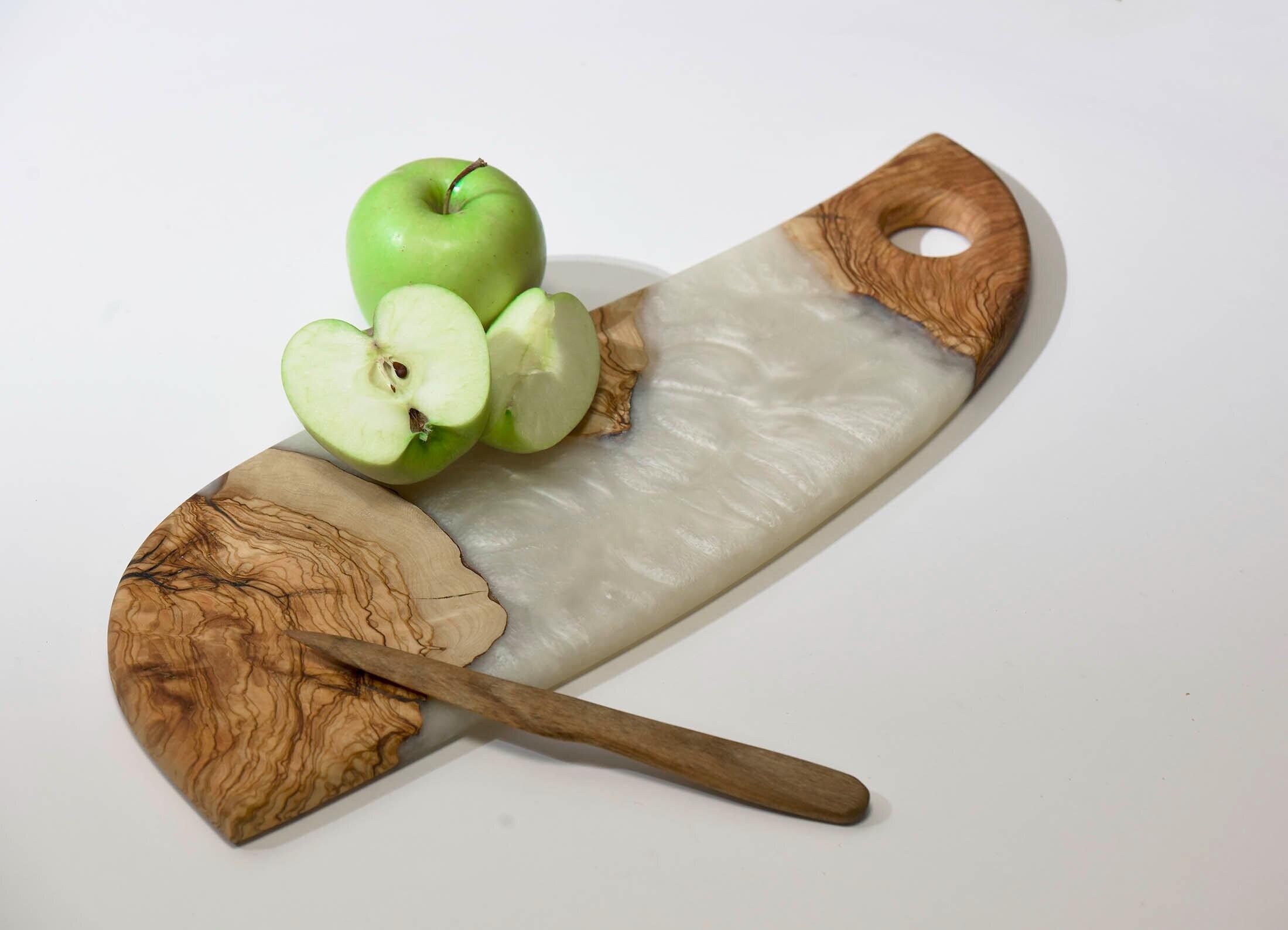 Epoxy & Olive Wood Charcuterie Board, Handmade  Wooden Serving Board, Resin Cutting Board, Resin Cheese Board, Unique Housewarming Gifts