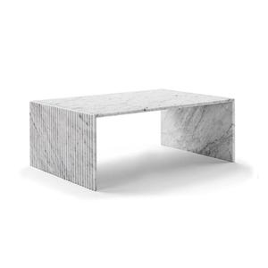 Cascade 35&quot; Rectangle Coffee Table - Carrara White Marble