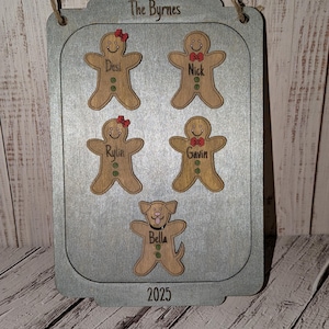 Personalized Gingerbread Family Layered Christmas Ornament
