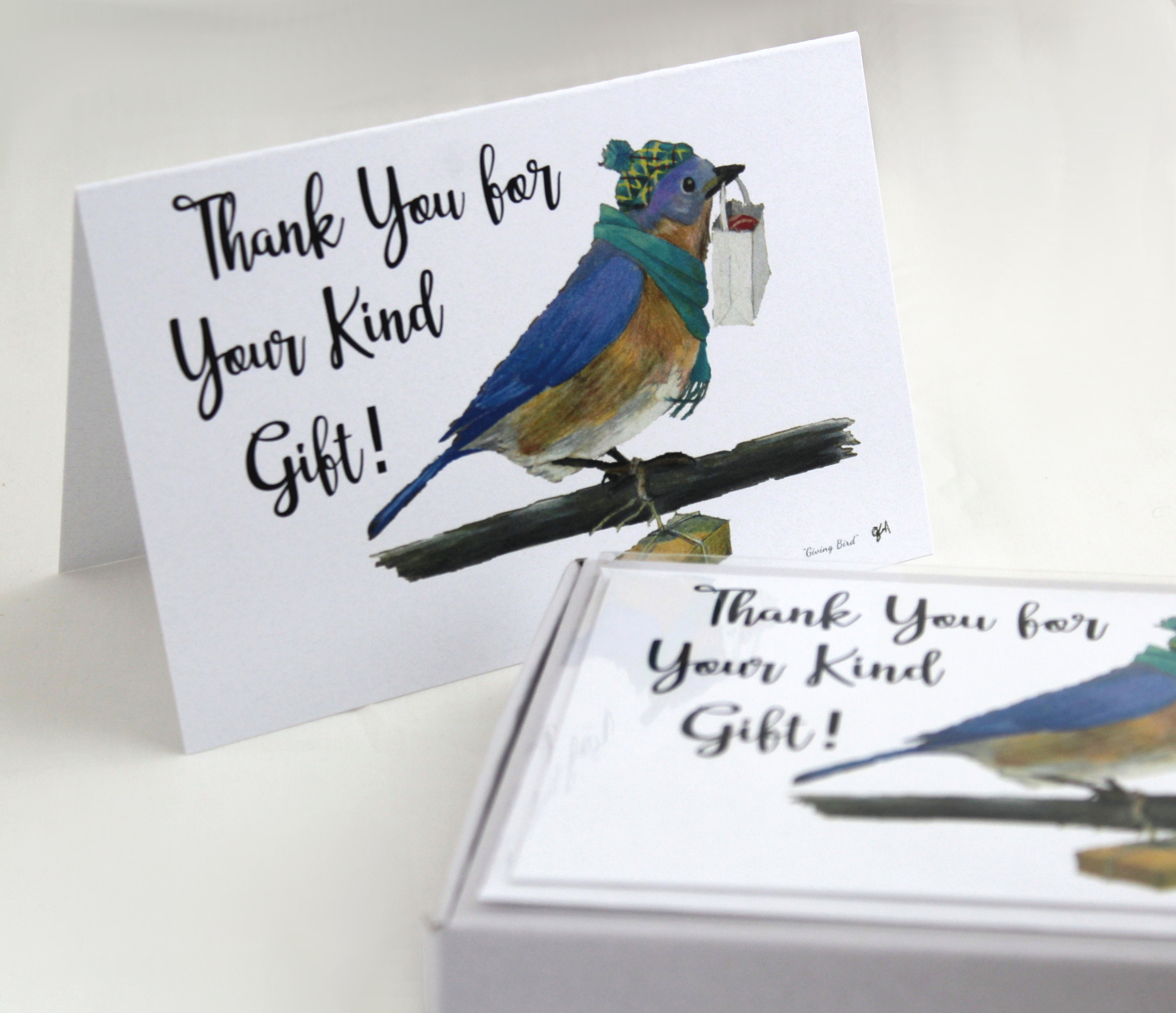 Thank You Card, the Giving Bird in Clothes Appreciativeness