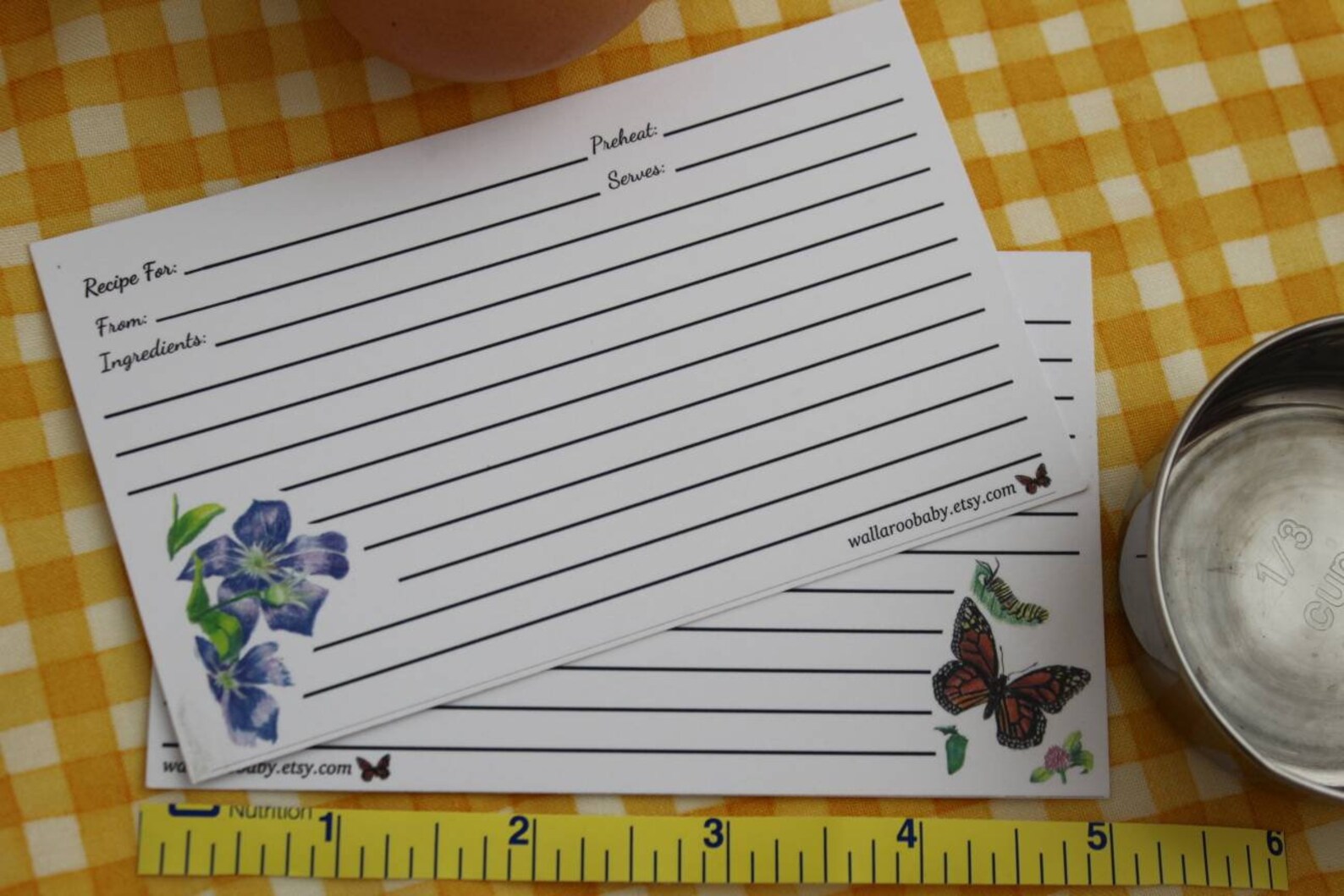 3x5 Recipe Cards in 16 Different Original Designs Birds, Blooms ...