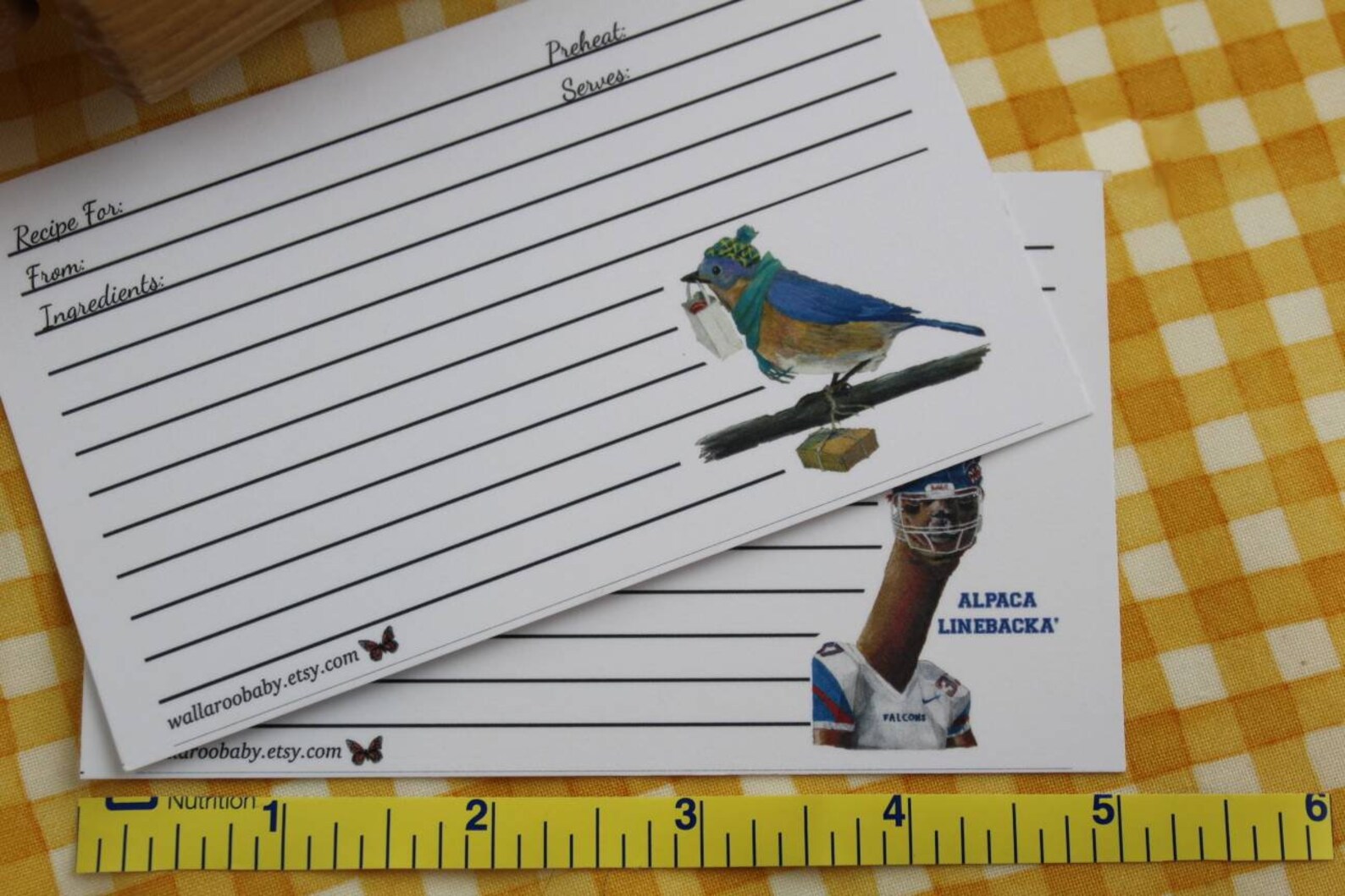 3x5 Recipe Cards in 16 Different Original Designs, Animals, Dog, Fox ...