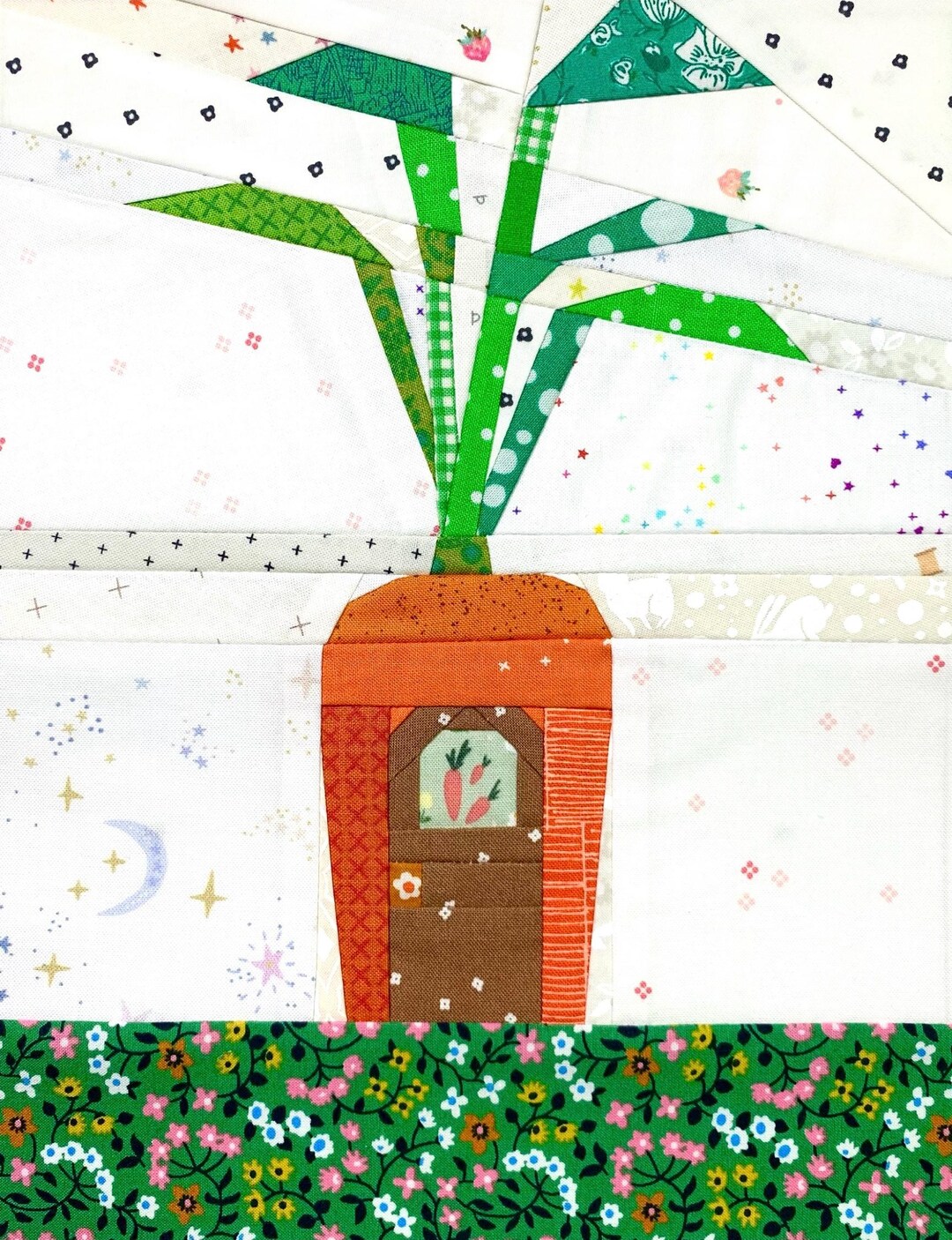 Carrot Cottage Quilt Block FPP Pattern - Etsy