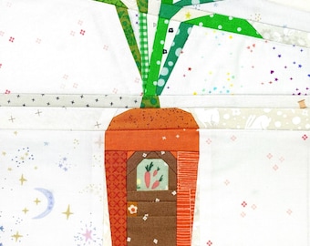 Carrot Cottage Quilt Block FPP Pattern