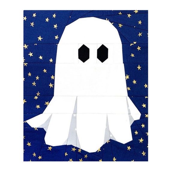 Spooky Squad Ghost Quilt Block FPP Pattern