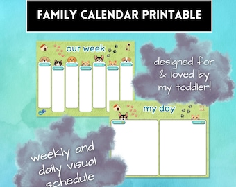 Familienkalender & Wochenplan zum ausdrucken - Fun Kids Visueller Stundenplan PDF, Visuelle Kleinkind Routine Von einer halb faulen Mutter gemacht, die nicht zeichnen kann