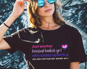 Bookish Bi Girl Stereotype Shirt - Funny Bisexual Tee, TikTok Meme Shirt, Inclusive Fashion, Pride Apparel, Bisexual Pride Summer Top