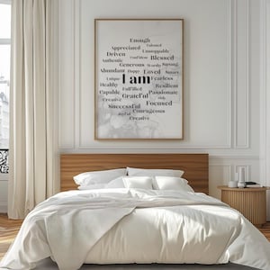 I am Affirmation Print Empowering Leinwand Wandkunst für Selbstvertrauen und Vertrauen motivierende und inspirierende Home und Office Decor
