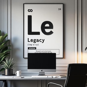 Legacy Wall Art Poster Canvas – Inspirational Motivational Quote Art for Office, Entrepreneur Decor, Success Mindset Print