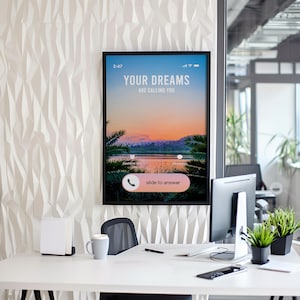 Answer The Call Motivational Wall Art – Entrepreneur Gift, Success Canvas Print, Growth Mindset Poster, Inspirational Office Decor
