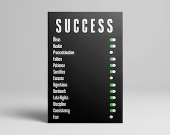 Entrepreneur Motivational Canvas Poster – Success & Money Wall Art, Day Trader Gift, Office Decor