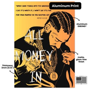 Nipsey Hussle Victory Lap Lyrics Wall Art – All Money In Motivational Hip Hop Canvas, Success Decor for Home Office