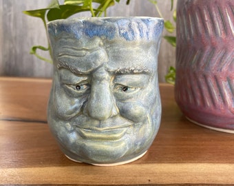 The BOSS! Handmade Pottery, Face Mug, Coffee Mug, Coffee Cup, Father’s Day gift