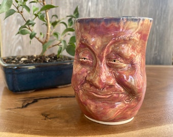 Pub Guy, Face Mug, Coffee Mug, Hand Sculptured, Mother's Day gift