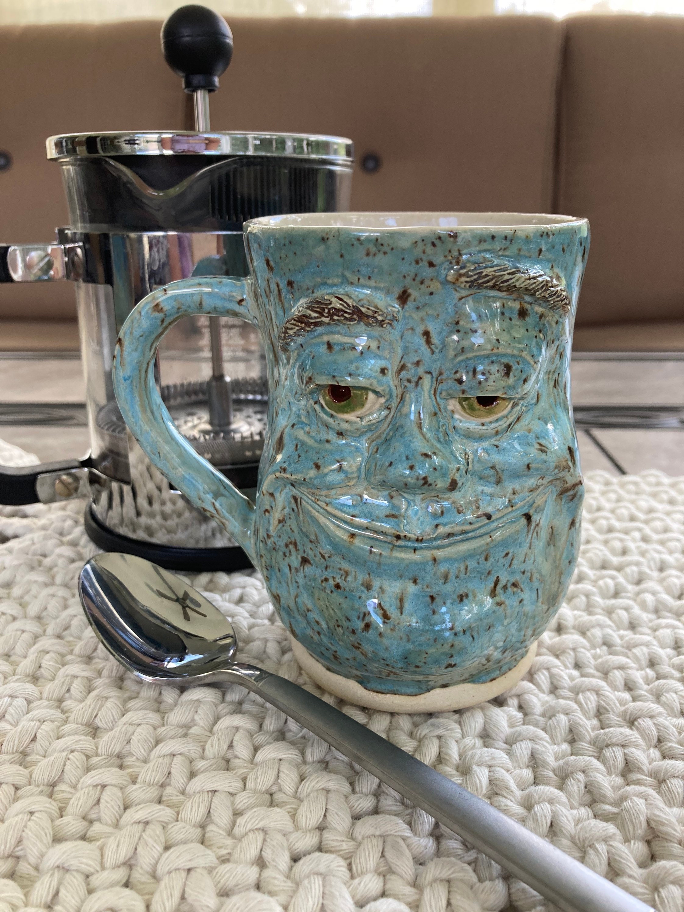 Creature Cups Elephant Coffee Mug Blue Ceramic Hidden Animal Gift