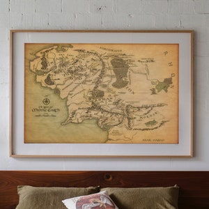 Mittelerde Karte PDF zum ausdrucken, LOTR Mittelerde Karte Digitales Poster, Lord of the Ring Map, LOTR Poster, Ringe der Macht, Geburtstagsgeschenke