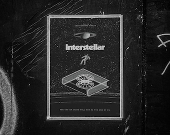 Interstellar Movie Poster PDF zum selbst ausdrucken, Interstellar von Christopher Nolan, Digital Wall Art, Home Wall Decor, Geburtstagsgeschenke
