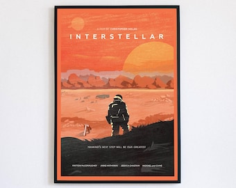 Interstellar Movie Poster PDF zum selbst ausdrucken, Interstellar von Christopher Nolan, Digital Wall Art, Home Wall Decor, Geburtstagsgeschenke
