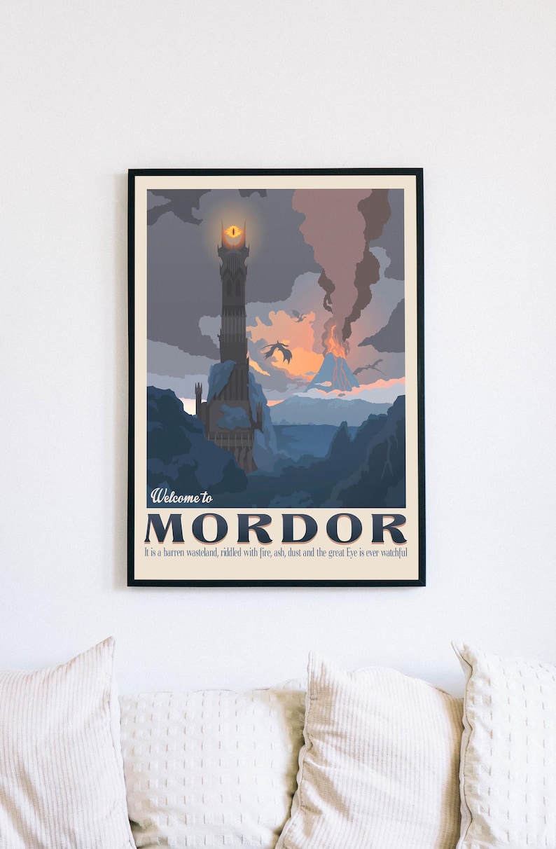 Lord of the Rings Printable PDF, LOTR Mordor Retro Middle Earth Digital ...