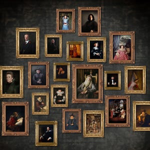 SURPRISE Wizard Portraits Set of 22 PDF, Gallery Wall Vintage Poster, Moody Dark Academy, Home Class Decor, WONDERFUL Characters, Gifts