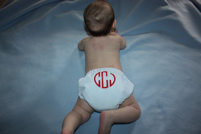 Baseball Seersucker diaper cover first birthday outfit tie bib photo shoot first birthday hat Initials Monogram handmade