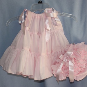 Heirloom Ruffle-tiered Pillowcase Dress with sassy ruffle bloomers panty image 1