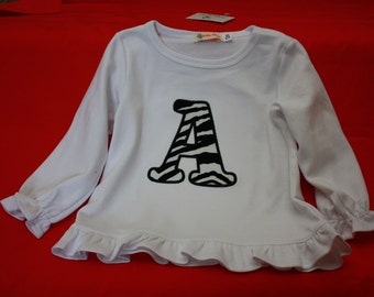 Tshirt with Appliqus first letter Material your choiice