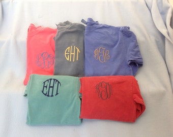 Comfort colors Long sleeve tee shirt with Monogram Initials