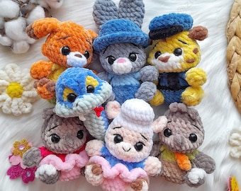 Zootopia Crochet Pattern Bundle: 7 Amigurumi Plushie Characters (English PDF)