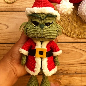 Häkelanleitung Weihnachten grün Bösewicht Amigurumi Grüner Bösewicht