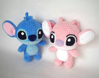 2in1 PDF CROCHET PATTERN Jumbo Stitch, Angel and Scrump Doll | amigurumi blue alien pattern| Disney Lilo and Stitch