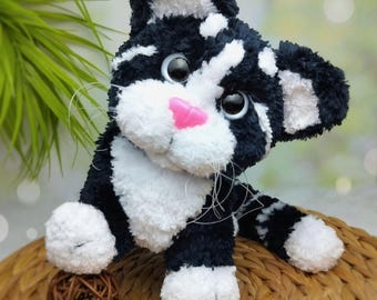 Mönsterpaket med stickmönster för katten Tom | Handledning för amigurumi-katter i PDF-format | Virkmönster för plyschkatt i PDF-format | Digital nedladdningsfil